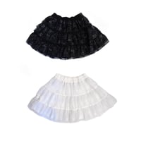 HOLOGRAM ORGANDIE TIERED MINI SKIRT