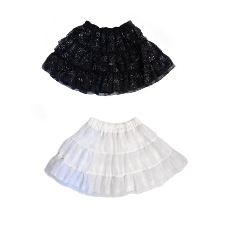 HOLOGRAM ORGANDIE TIERED MINI SKIRT