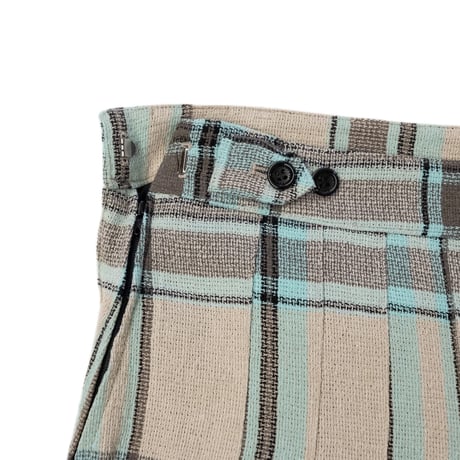 PLEATED CHECK LONG SKIRT