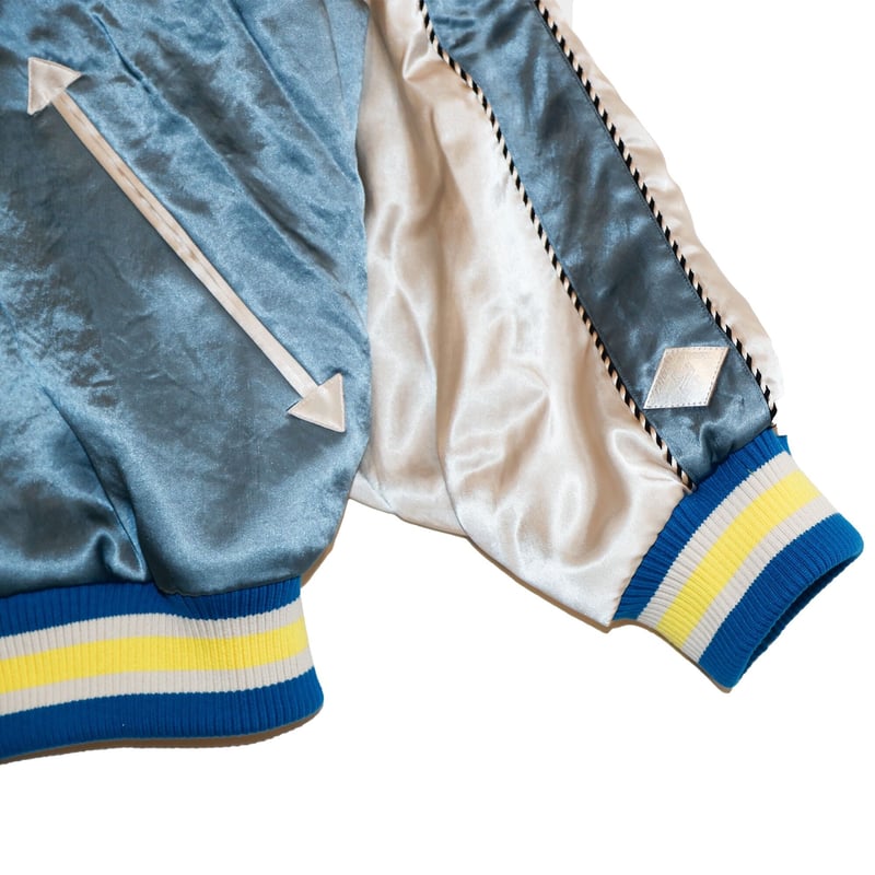 WOLF EMBROIDERED SOURVENIR JKT (BLU) | el condu WOLF EMBROIDERED SOURVENIR JKT (BLU) | el condu