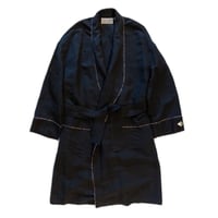 LEOPARD PIPING LINEN ROBE