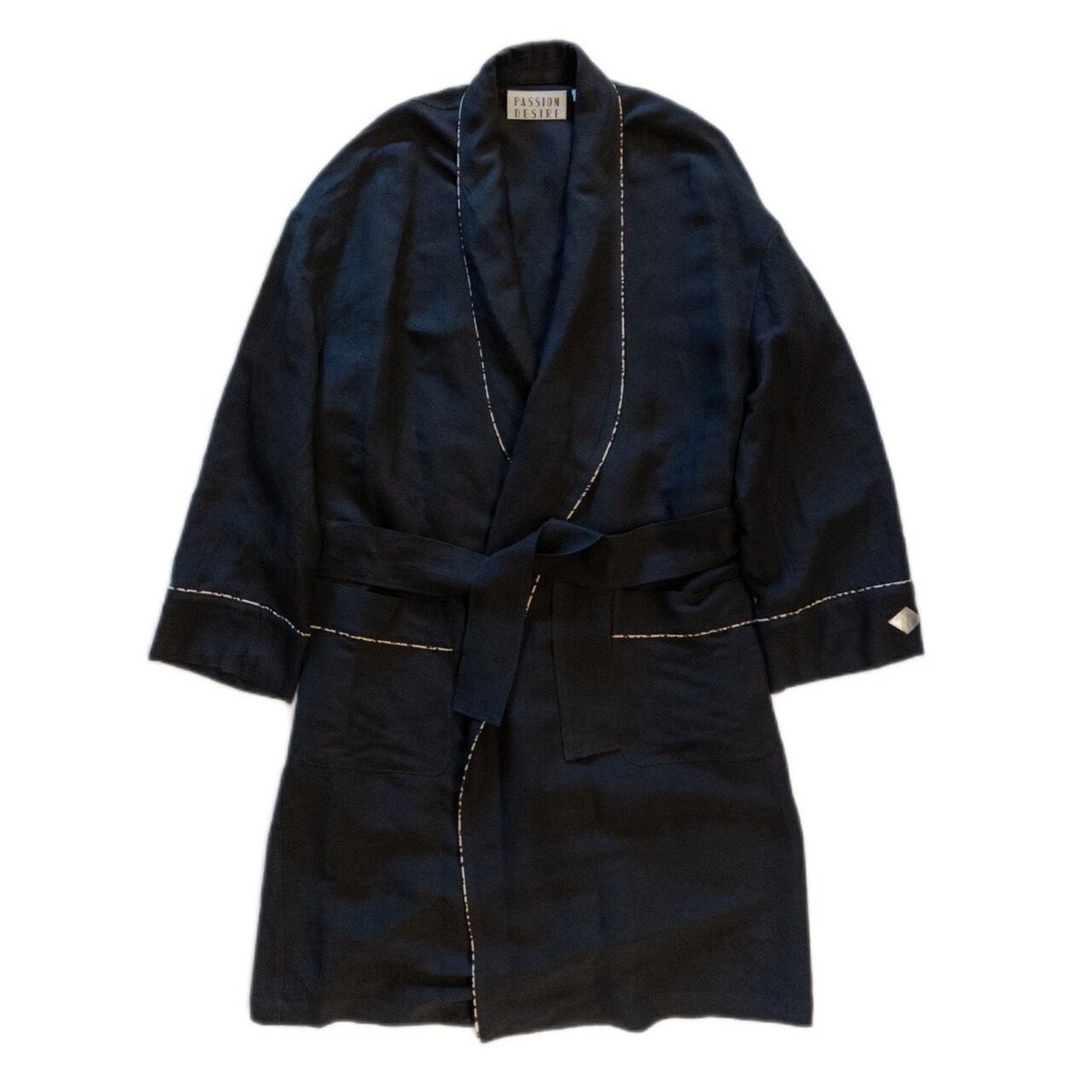 LEOPARD PIPING LINEN ROBE | el conductorH ONLIN