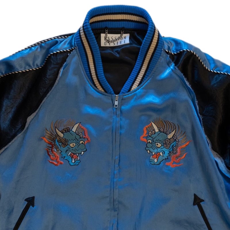 DEMON EMBROIDERED SOURVENIR JKT(BLUE) | el cond