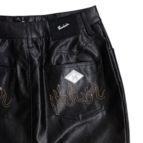 VIGAN LEATHER JEAN MINI SKIRT