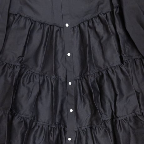FRAYED HEM COTTON TIERED DRESS