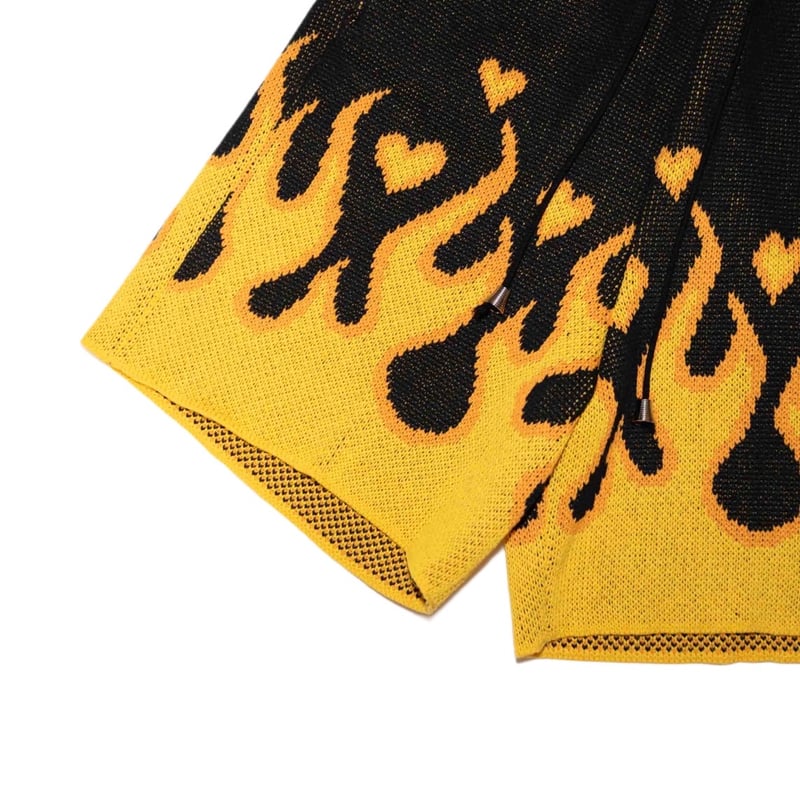 COTTON KNIT FLAME PATTERN SHORTS | el conductor