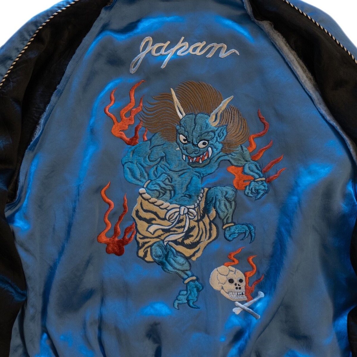 DEMON EMBROIDERED SOURVENIR JKT(BLUE) | el cond