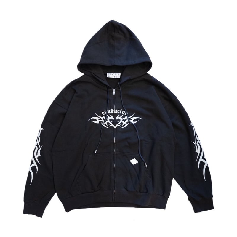 HEART TRIBAL ZIP HOODED SWEATER | el conductorH