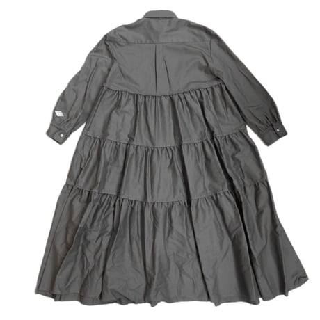 FRAYED HEM COTTON TIERED DRESS