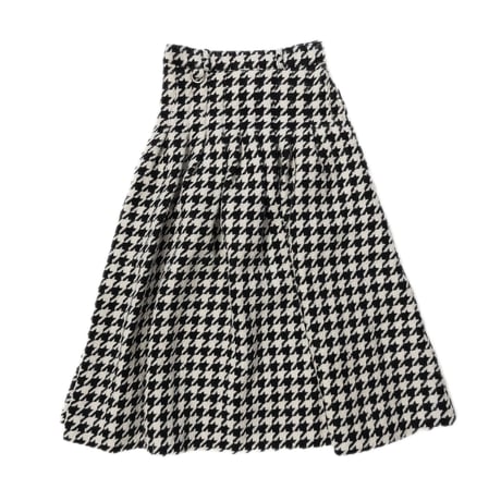PLEATED CHECK LONG SKIRT