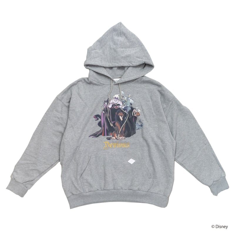Disney＞STONE DECORATED HOODIE 'VILLAINS' GRY |...