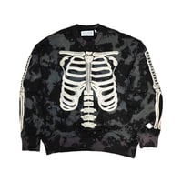 CORD EMBROIDERED COTTON BLEACH CREWNECK SWEATER 'BONES