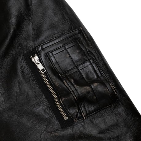 x blackmeans DISTRESSED LEATHER FLIGHT JKT