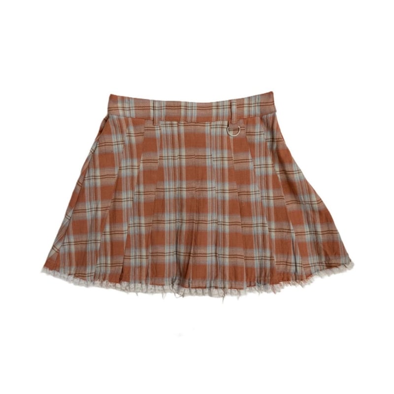 LACE HEM PLEATED CHECK MINI SKIRT | el conducto
