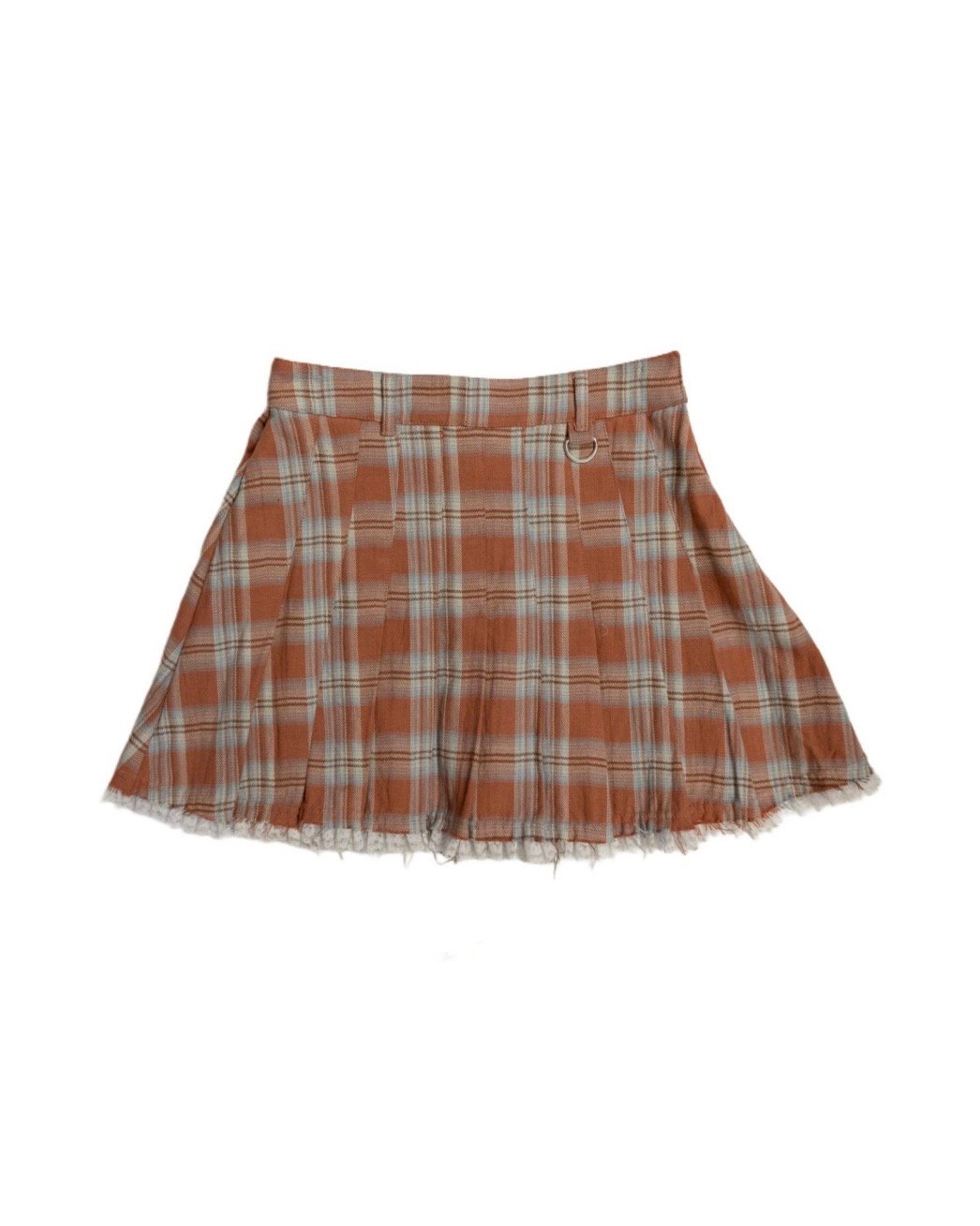 LACE HEM PLEATED CHECK MINI SKIRT | el conducto