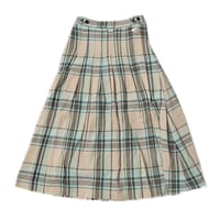 PLEATED CHECK LONG SKIRT