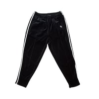 DOUBLE LINE JERSEY TROUSERS 'RELAX(BLACK VELOURS)