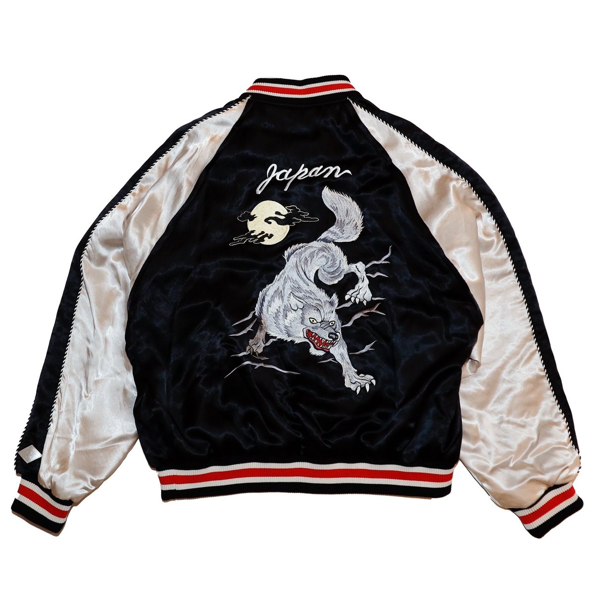 WOLF EMBROIDERED SOURVENIR JKT (BK) | el conduc