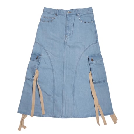 SWITCHING DENIM CARGO SKIRT