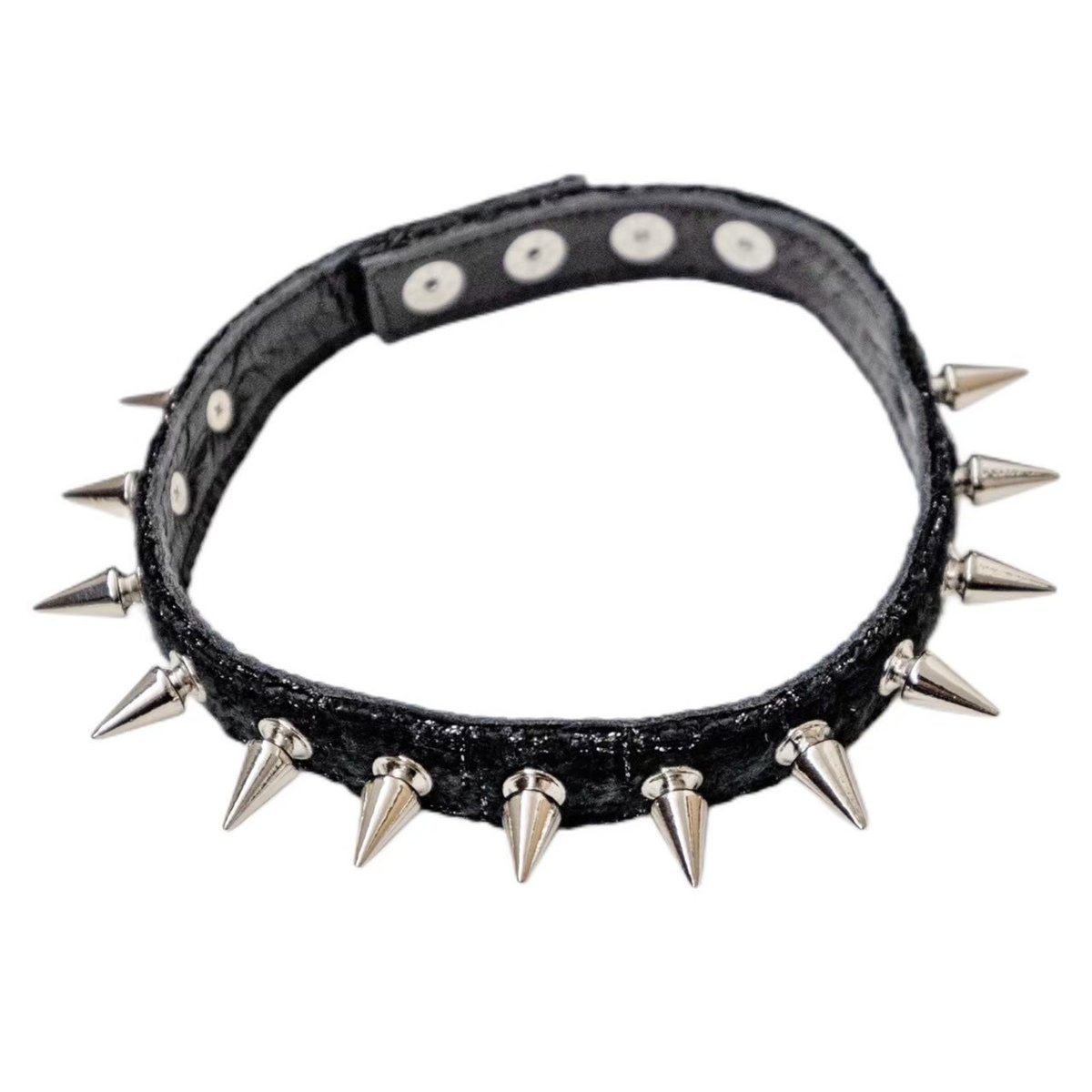 MIXED TWEED PUNK SPIKES CHOKER | el conductorH