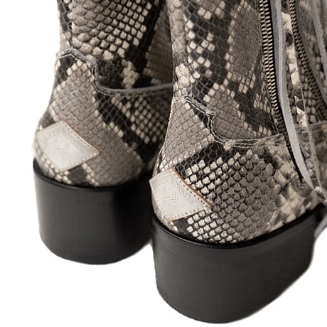 SQUARE TOE DOUBLE SIDE ZIP BOOTS(MULTI)