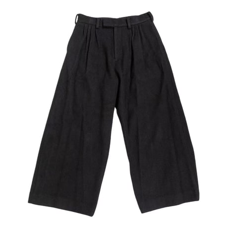 FLANNEL WOOL 4TUCK SUPER WIDE TROUSERS