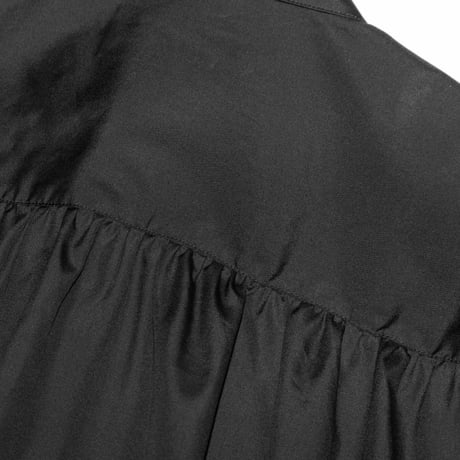 PLEATED PUFF SLEEVE SHIRT(BK)