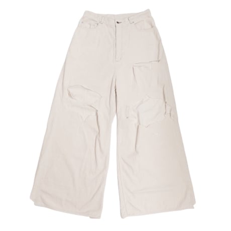 DISTRESSED CORDUROY WIDE TROUSERS