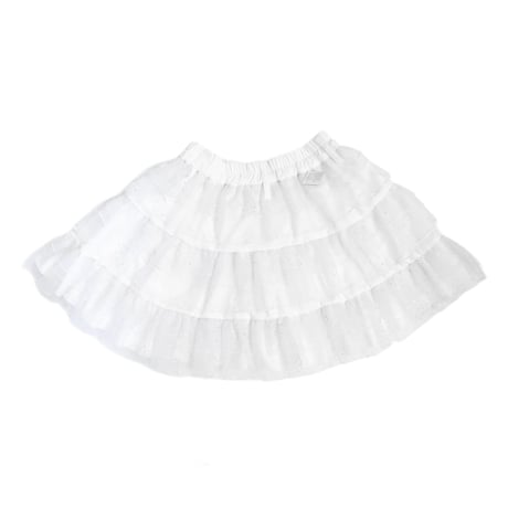 HOLOGRAM ORGANDIE TIERED MINI SKIRT