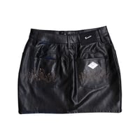 VIGAN LEATHER JEAN MINI SKIRT