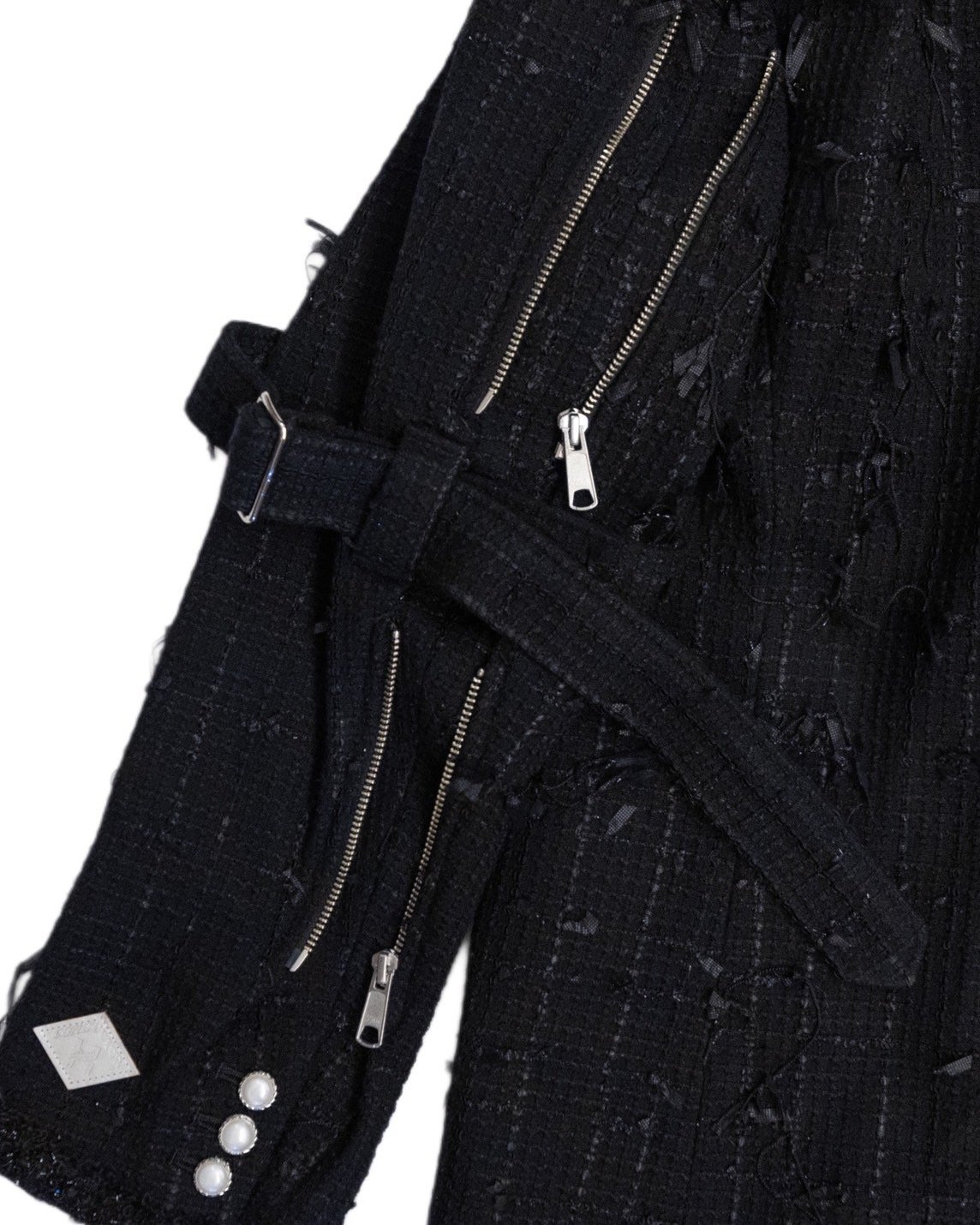 MIXED RIBBON TWEED NO COLLAR BONDAGE JKT | el c