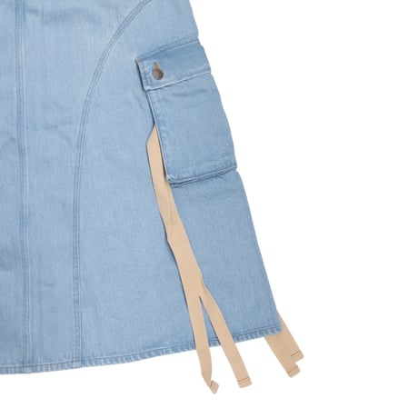 SWITCHING DENIM CARGO SKIRT