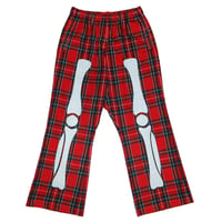 BONE PATCH FLANNEL CHECK TROUSERS