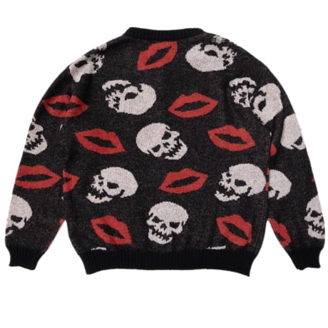 MOHAIR CREWNECK CARDIGAN 'LIPS