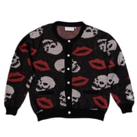 MOHAIR CREWNECK CARDIGAN 'LIPS