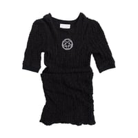 PUFF SHOULDER BUMPY SHORT SLEEVE DRESS