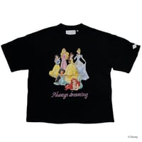 ＜Disney＞SPANGLE DECORATED T-SHIRT 'PRINCESSES' BK