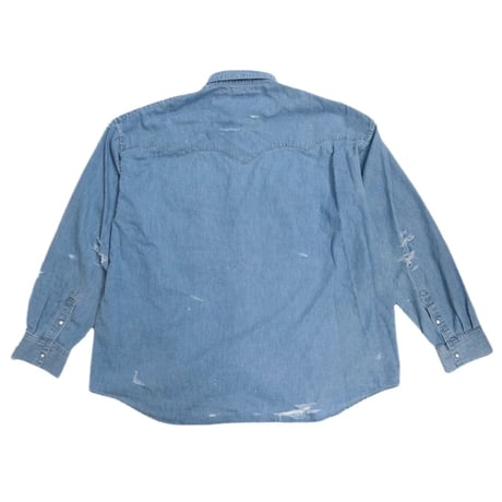 DISTRESSED DENIM COWBOY SHIRT