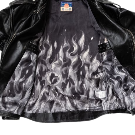 x blackmeans DISTRESSED LEATHER BIKER JKT(WITH STUDS)