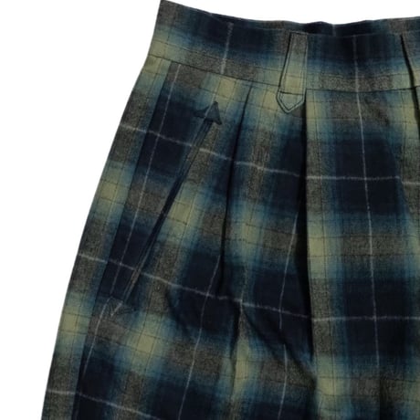 FLANNEL CHECK COWBOY WIDE TROUSERS