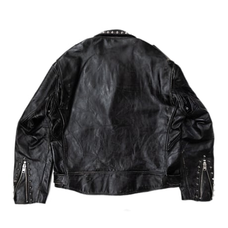 x blackmeans DISTRESSED LEATHER BIKER JKT(WITH STUDS)