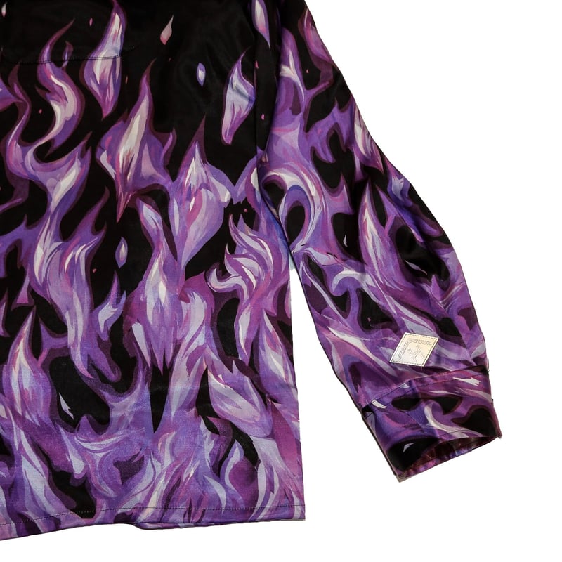 OPEN COLLAR SATIN SHIRT 'FLAME | el conductorH ...