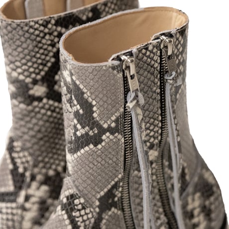SQUARE TOE DOUBLE SIDE ZIP BOOTS(MULTI)