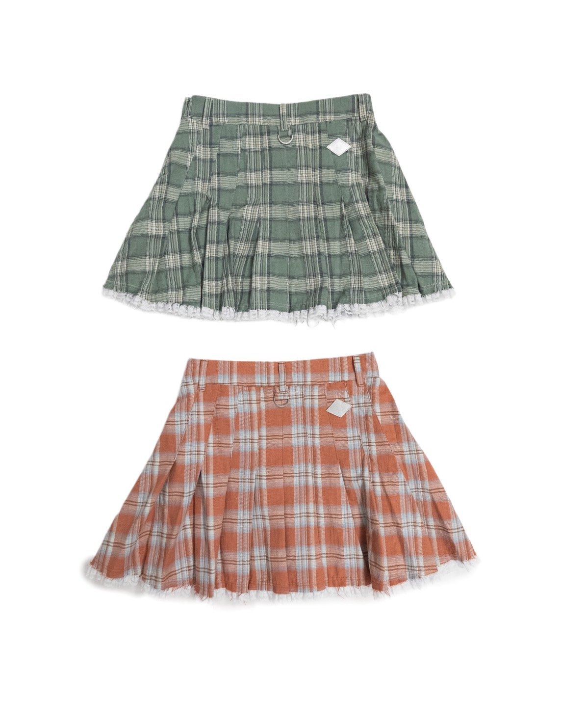 LACE HEM PLEATED CHECK MINI SKIRT | el conducto