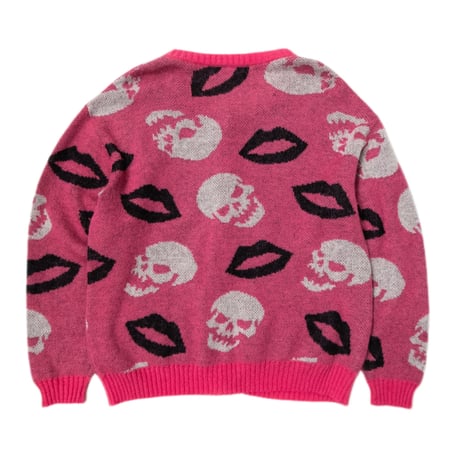 MOHAIR CREWNECK CARDIGAN 'LIPS