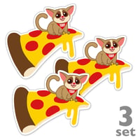 Pizzatoru Sticker Set  / ピザに乗るピザトルのステッカー3枚セット