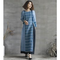 チェック刺繍 アオザイ
