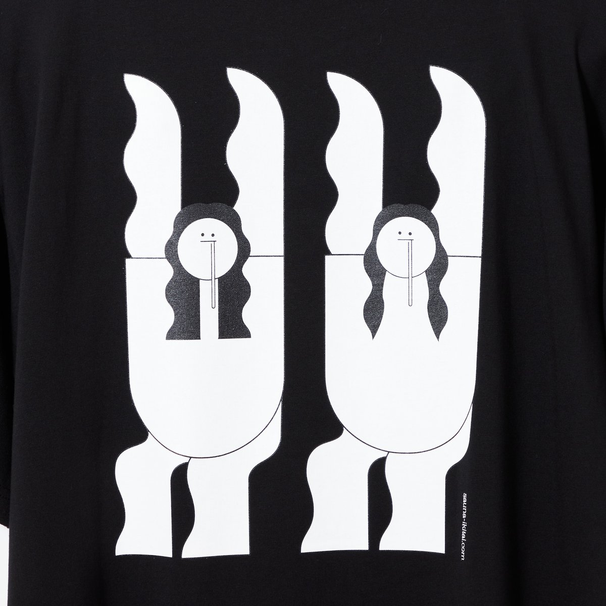 熱波うける人バックプリントTシャツ ブラック | サウナイキタイSTORE
