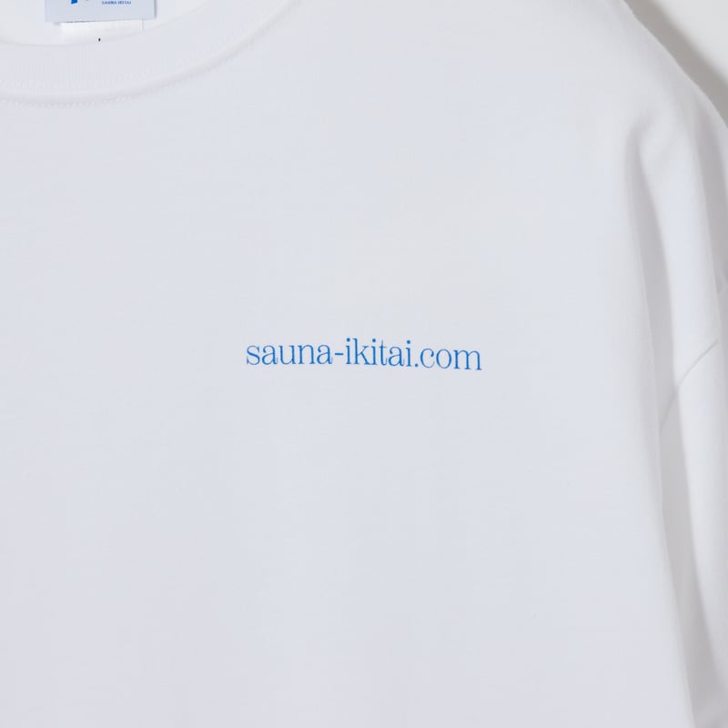 熱波うける人バックプリントTシャツ ホワイト/ブルー | サウナ