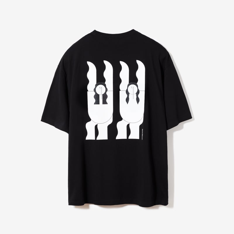 熱波うける人バックプリントTシャツ ブラック | サウナイキタイSTORE